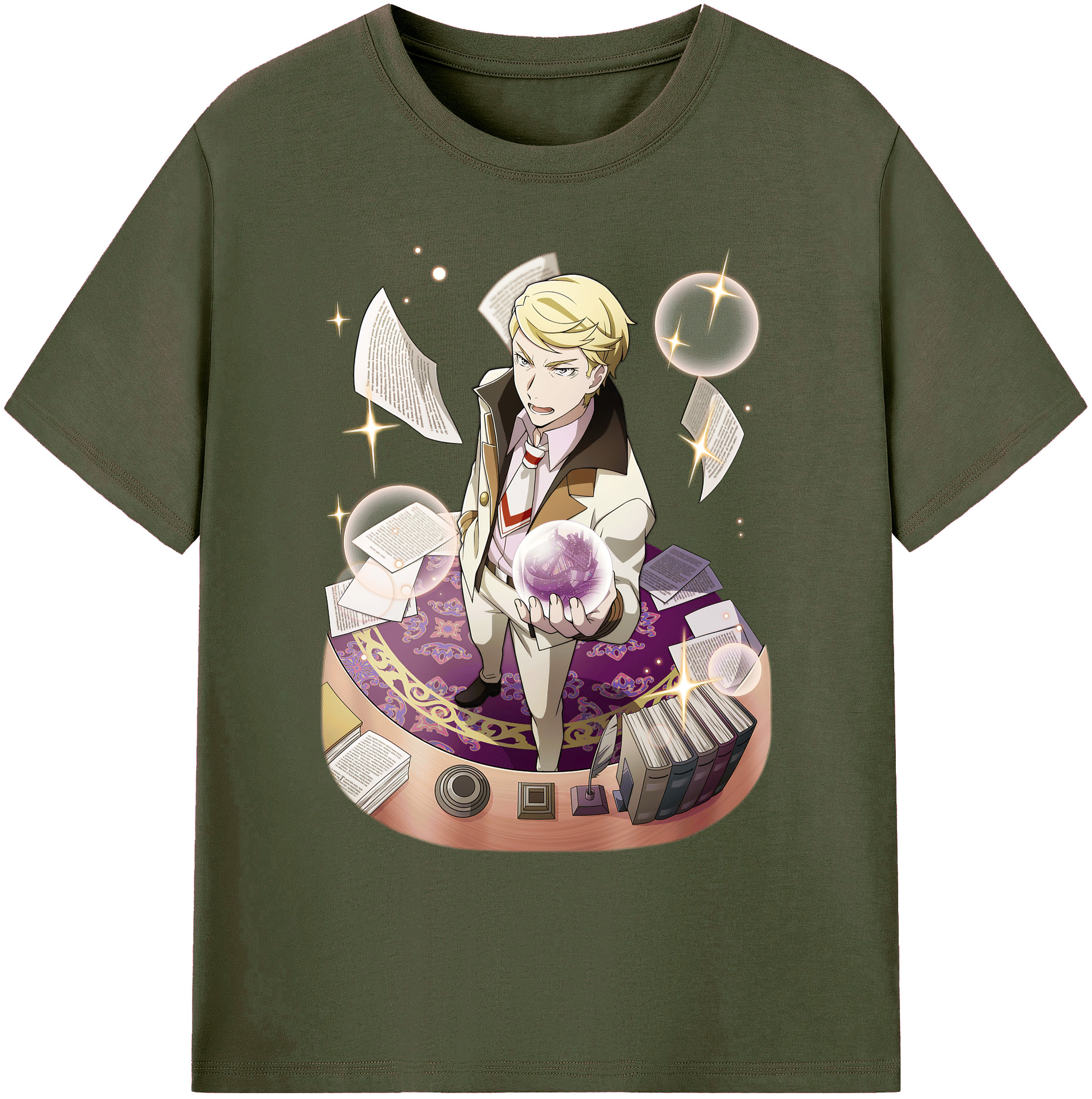 （画像用） 文豪ストレイドッグス Bungo Stray Dogs 綿100％ メンズ半袖Tシャツ｜肌触りやわらか＆通気性